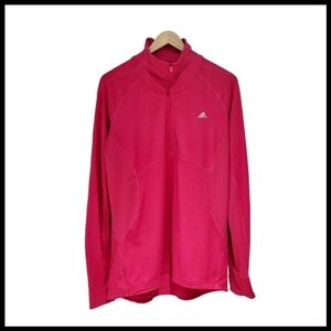 Adidas Climalite Women's Pink 1/4 Zip Pullover Top Size L